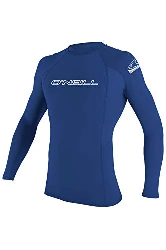 Premium Long Sleeve Rash Guard for Men UV Protection Swim Shirt (Pacific Blue, Medium) 4lzro