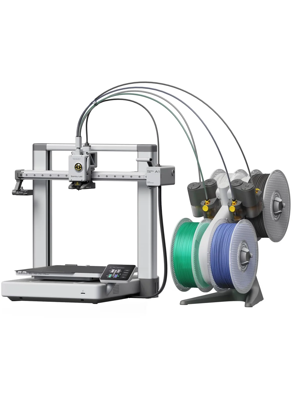 Premium Multi-Color 3D Printer High-Speed Desktop FDM Machine with Silent Operation (Silver) iw6ox