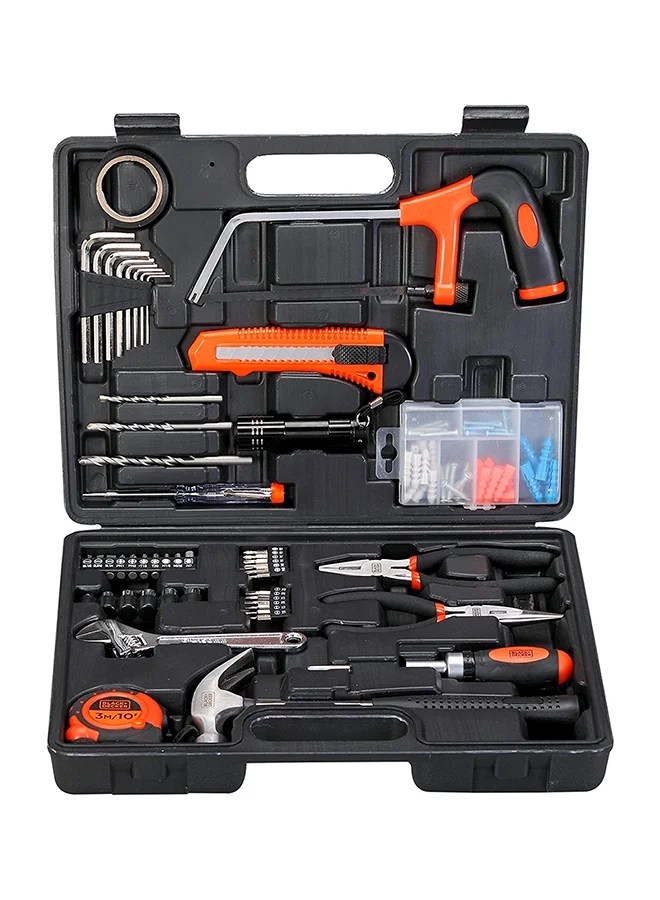 Premium 108-Piece Hand Tool Kit for Home and Office Maintenance (Orange/Black, 35 cm) mjl9s