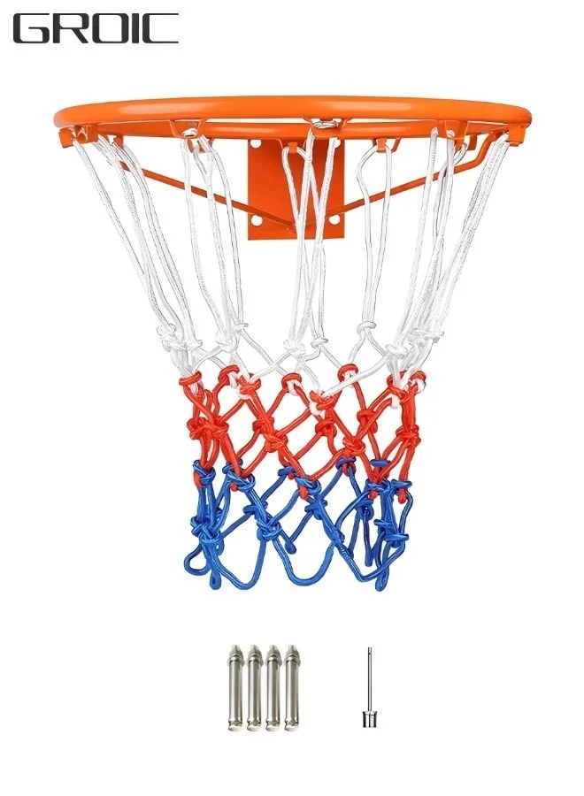 GROIC Professional Basketball Net Replacement Heavy Duty All-Weather Nylon Net for Outdoor Courts (12 Loops, Standard Size) 3a68p