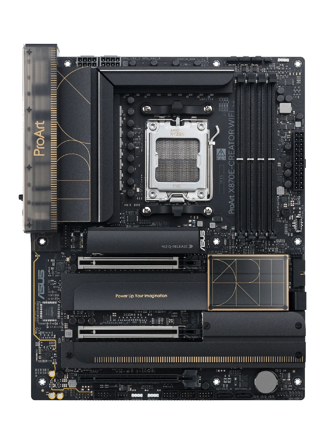 Premium Creator ATX Motherboard AMD X870E Chipset AM5 Socket DDR5 192GB Wi-Fi 7 Dual USB4 (Black) oe0i7