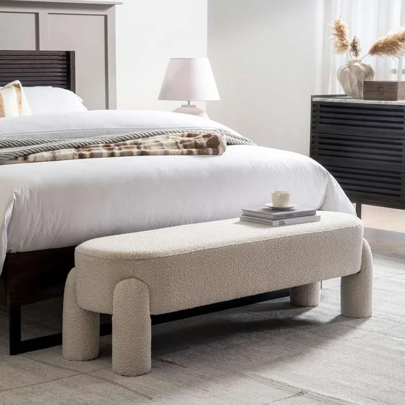 Pan Home Rawlinna Bench Premium Upholstered Seating (Beige, 120 cm) skrrf