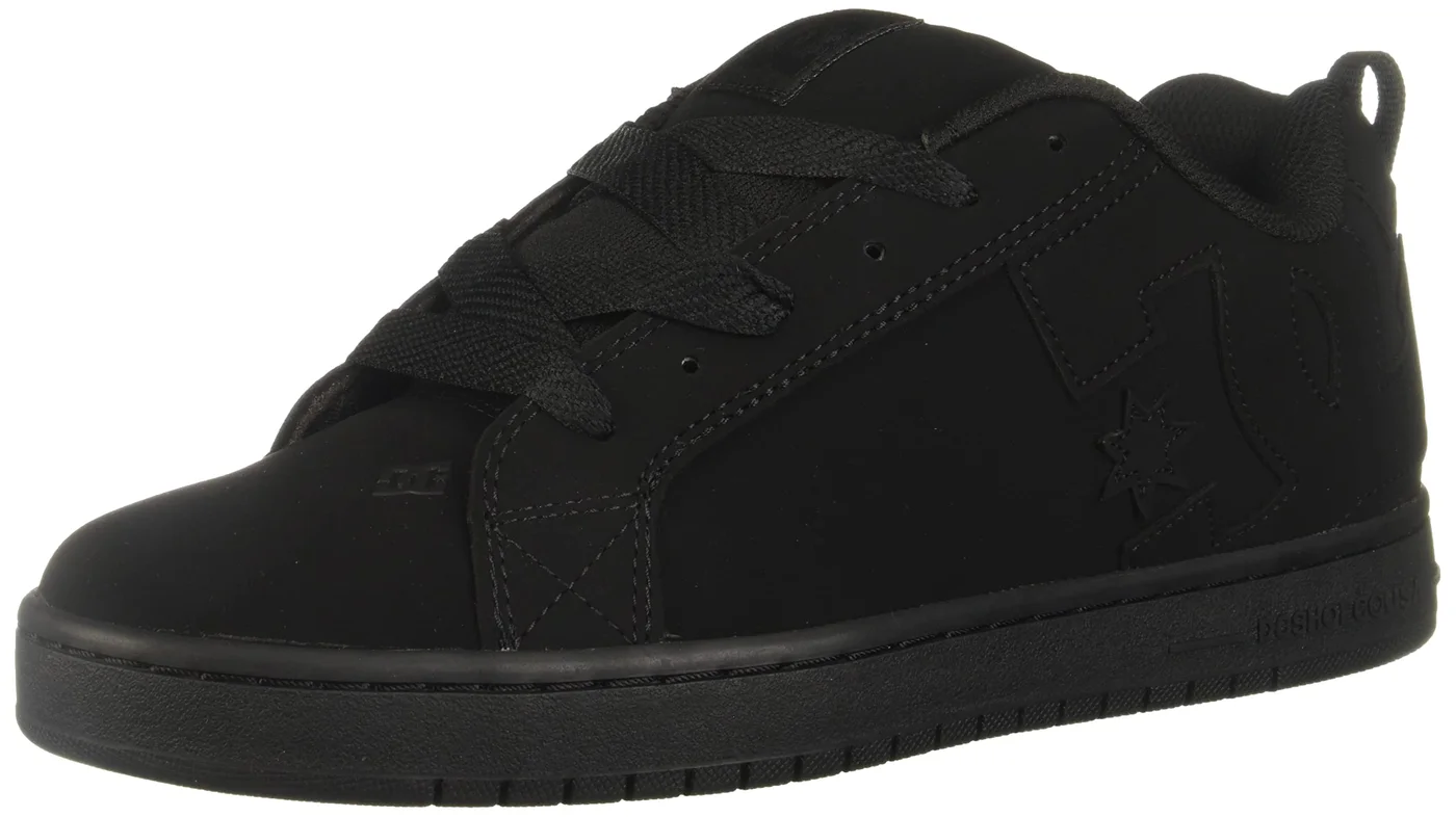 Premium Men's Skateboarding Sneakers Durable Leather Upper Performance Footwear (Black, 44.5 EU) zdlz7