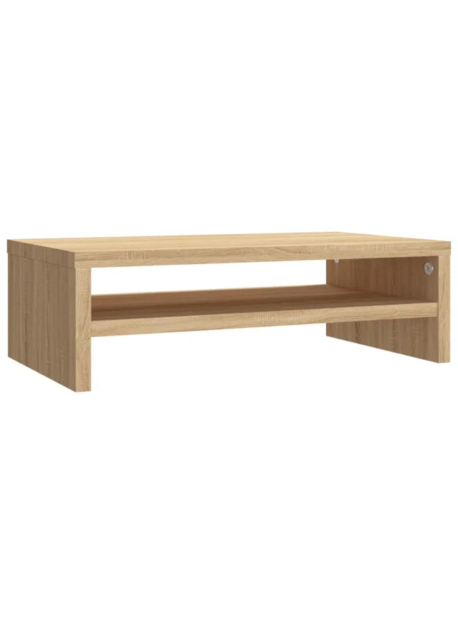 Premium Monitor Stand Sonoma Oak Finish Engineered Wood Desk Organizer (42x24x13 cm) j9cas