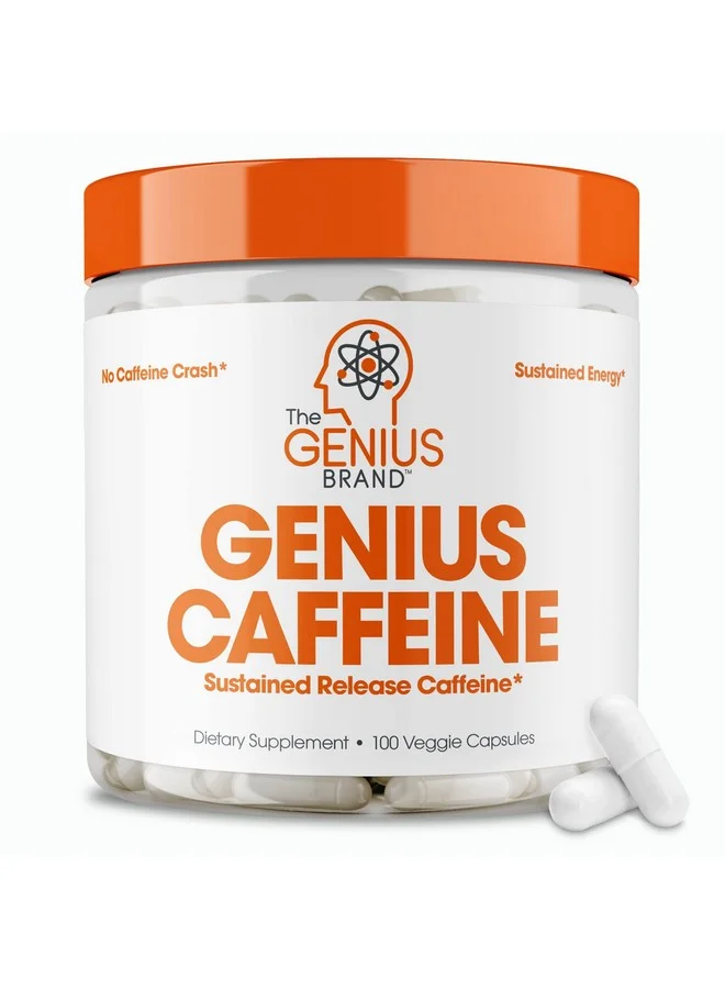 The Genius Brand Caffeine Sustained-Release Energy Supplement for Focus and Performance (100 Capsules, 100mg per Capsule) qg3ny