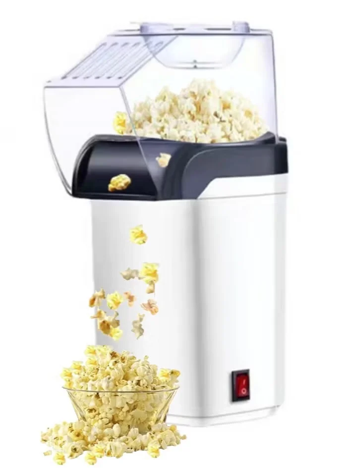 WALALLA Hot Air Popcorn Maker Electric Corn Popper Machine 1200W High-Speed Oil-Free Healthy Snack Maker (White, 16 Cups) jnlyp
