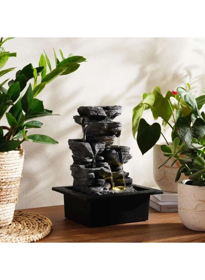 Pan Home Alpine Table Fountain Decorative Indoor Water Feature (Grey, 25x20x32cm) fgfr2