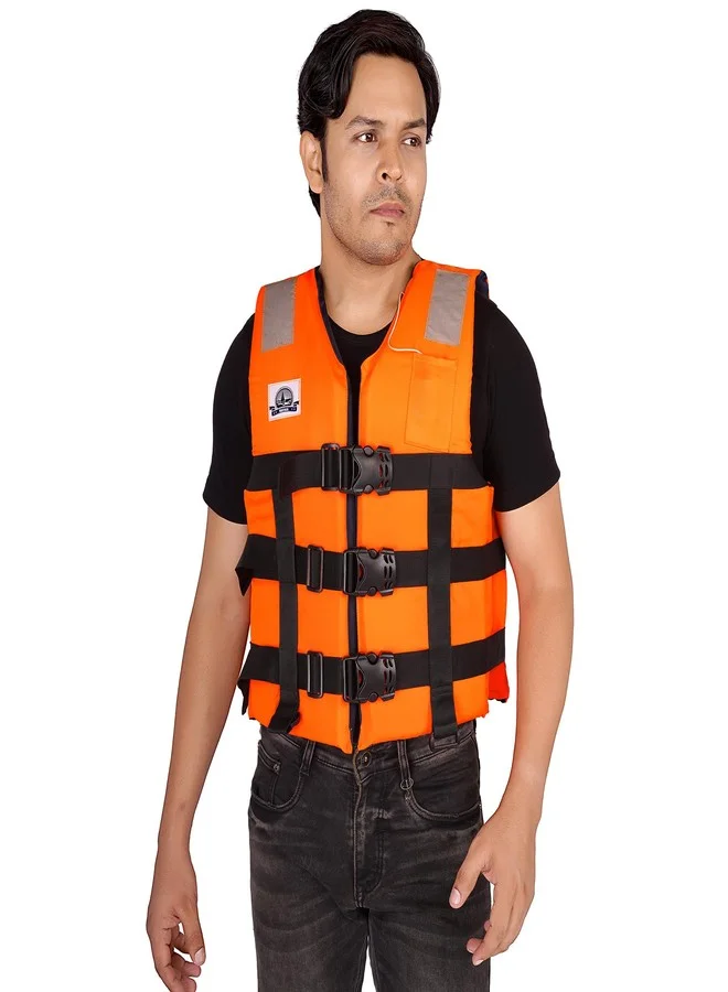 AKMA Adult Life Jacket PFD Type III for Swimming Boating and Water Sports (Orange, Universal Size up to 120kg) dz5lk