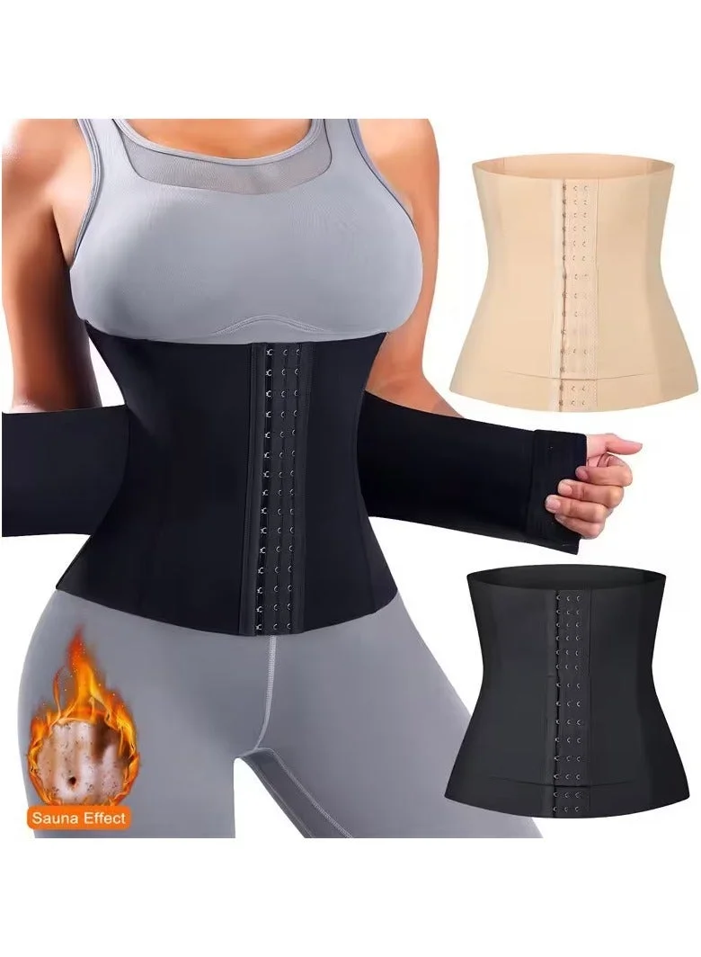 MISTHIN Adjustable Waist Trainer Corset Breathable Body Shaper Tummy Control Belt for Women (Black, One Size) ko3zy