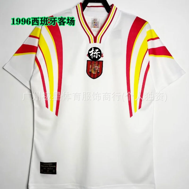 Retro Spain Football Jersey 1998 Home Away Edition No.10 Raul Torres Short-Sleeved Premium Fan Uniform (Adult, Large) aozwv