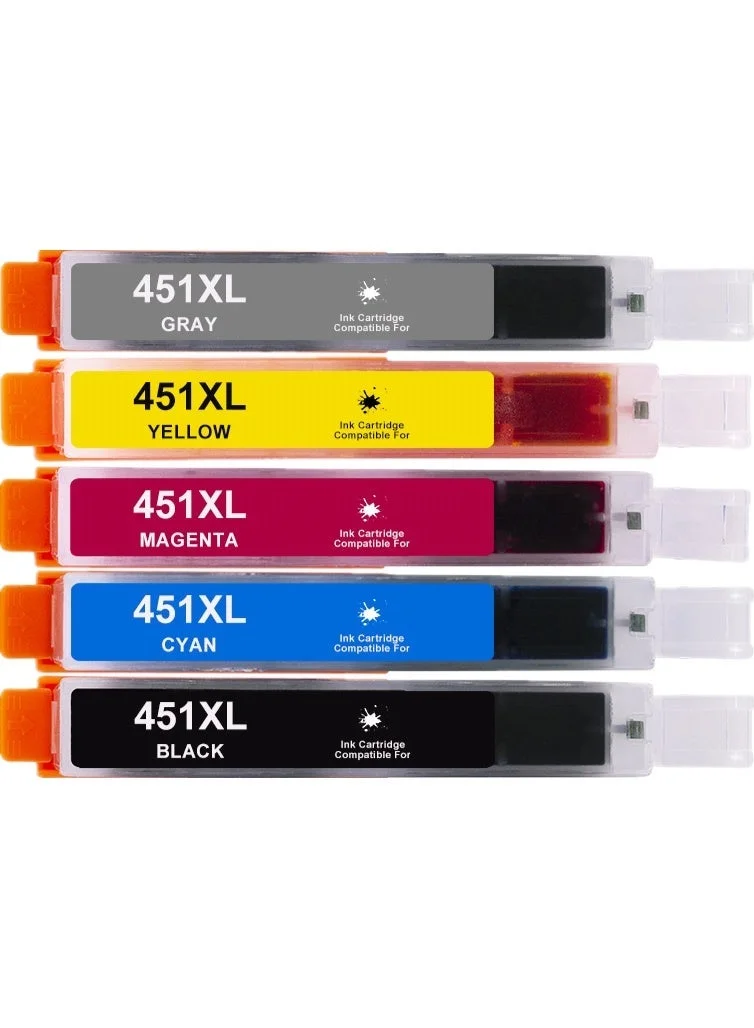 Nexnova Premium Replacement Ink Cartridge Set (5-Pack) for Office Printers, High-Yield Compatible Ink for Professional Printing (Black, Cyan, Magenta, Yellow, Gray) 8d4yl