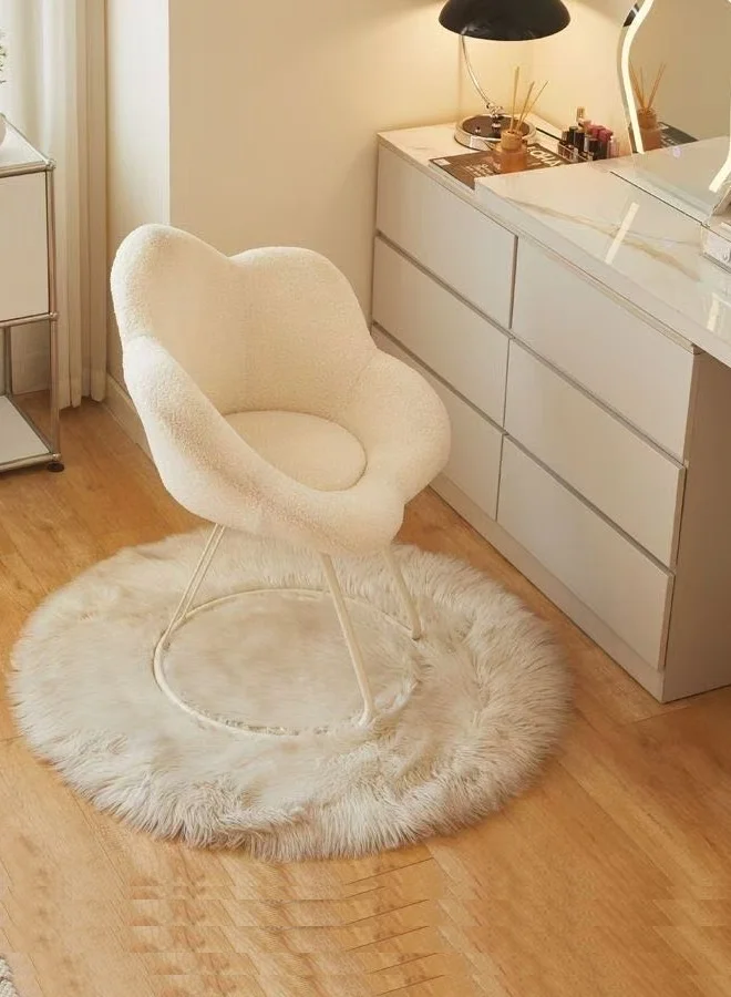 Raffine Cloud-Shaped Rotating Sherpa Accent Chair Premium Minimalist Furniture for Bedroom and Vanity (78x52x45cm) qrp5c