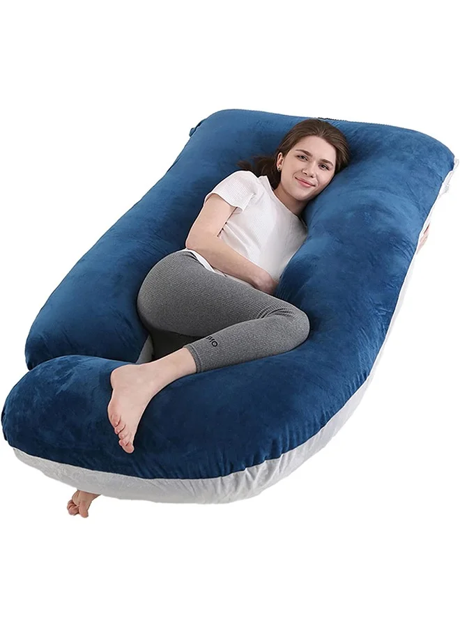 VTERLY U-Shape Full Body Maternity Pillow, Premium Velvet Pregnancy Pillow for Sleeping (Grey, 180cm) j4w6a