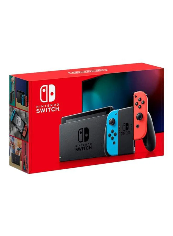 Handheld Gaming Console Extended Battery Edition with Neon Blue and Red Controllers (Standard Size) iop2y