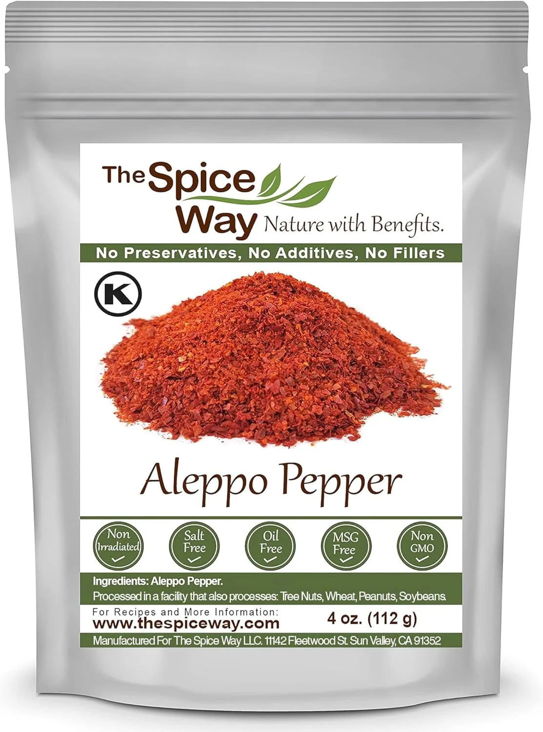 The Spice Way Premium Aleppo Pepper Ground Flakes (113 g) Authentic Mediterranean Spice for Turkish Cooking 99uje