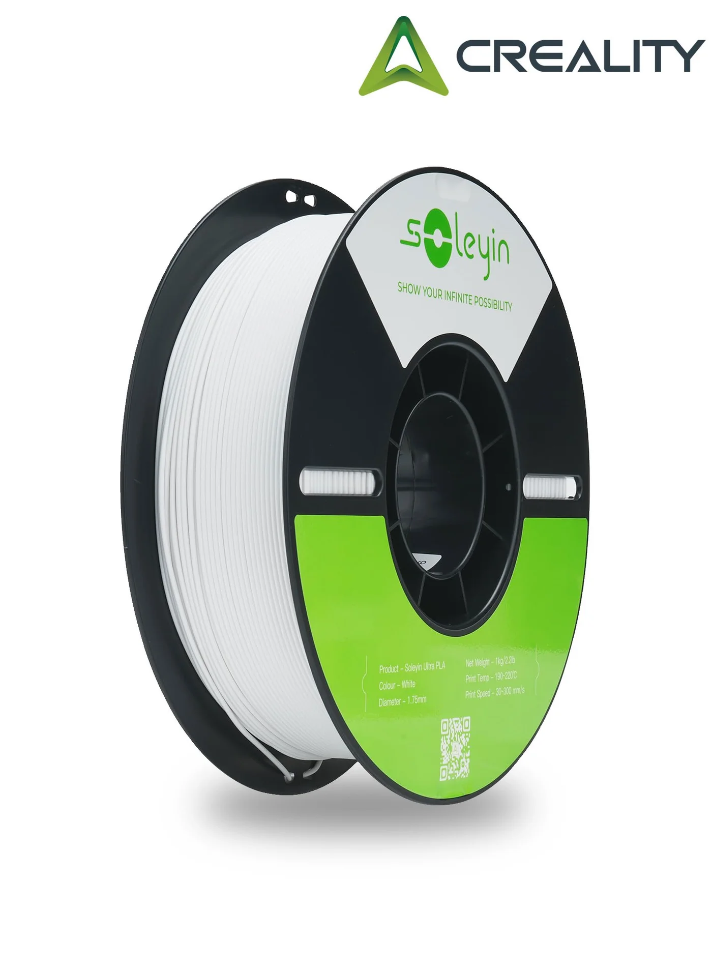 Premium 3D Printer Filament 1.75mm Ultra PLA High-Speed Accuracy Enhanced Toughness (White, 1kg) impsv