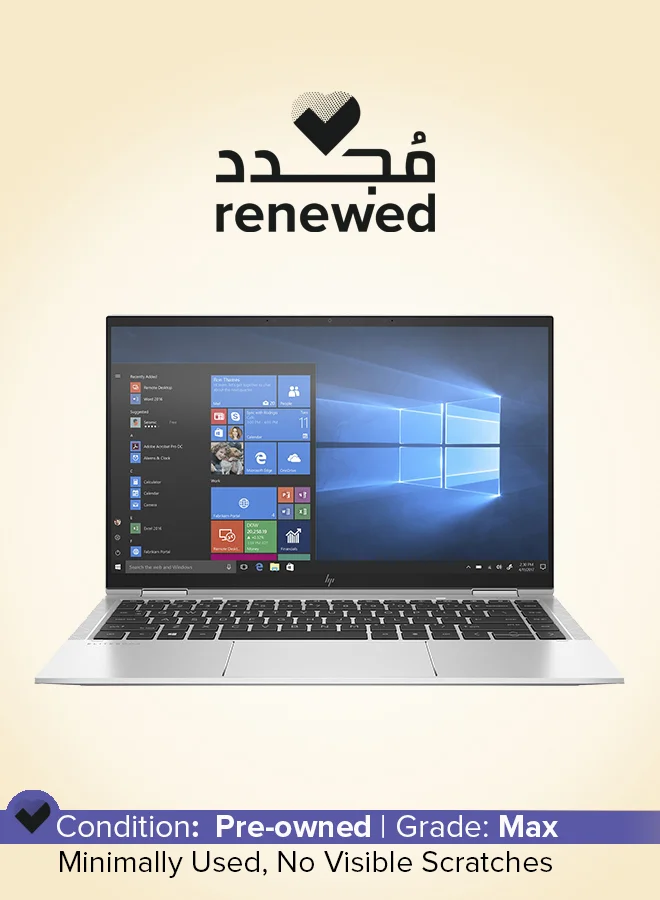 Premium 14-Inch Touchscreen Convertible Laptop (Intel Core i7, 16GB RAM, 512GB SSD, Windows 10 Pro, Silver) m8dw3