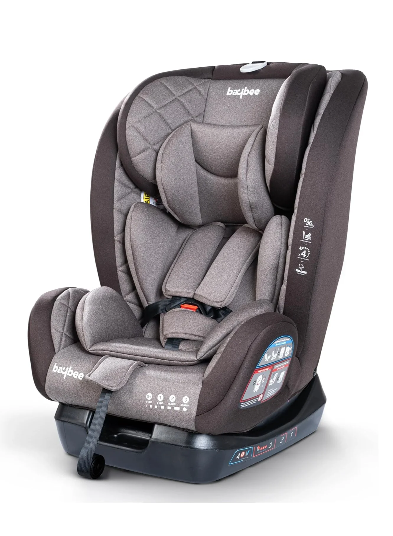 BAYBEE Convertible Infant Car Seat 3-Position Recline Adjustable Headrest Safety Certified for Toddlers (Brown, 0-36kg) l9usy