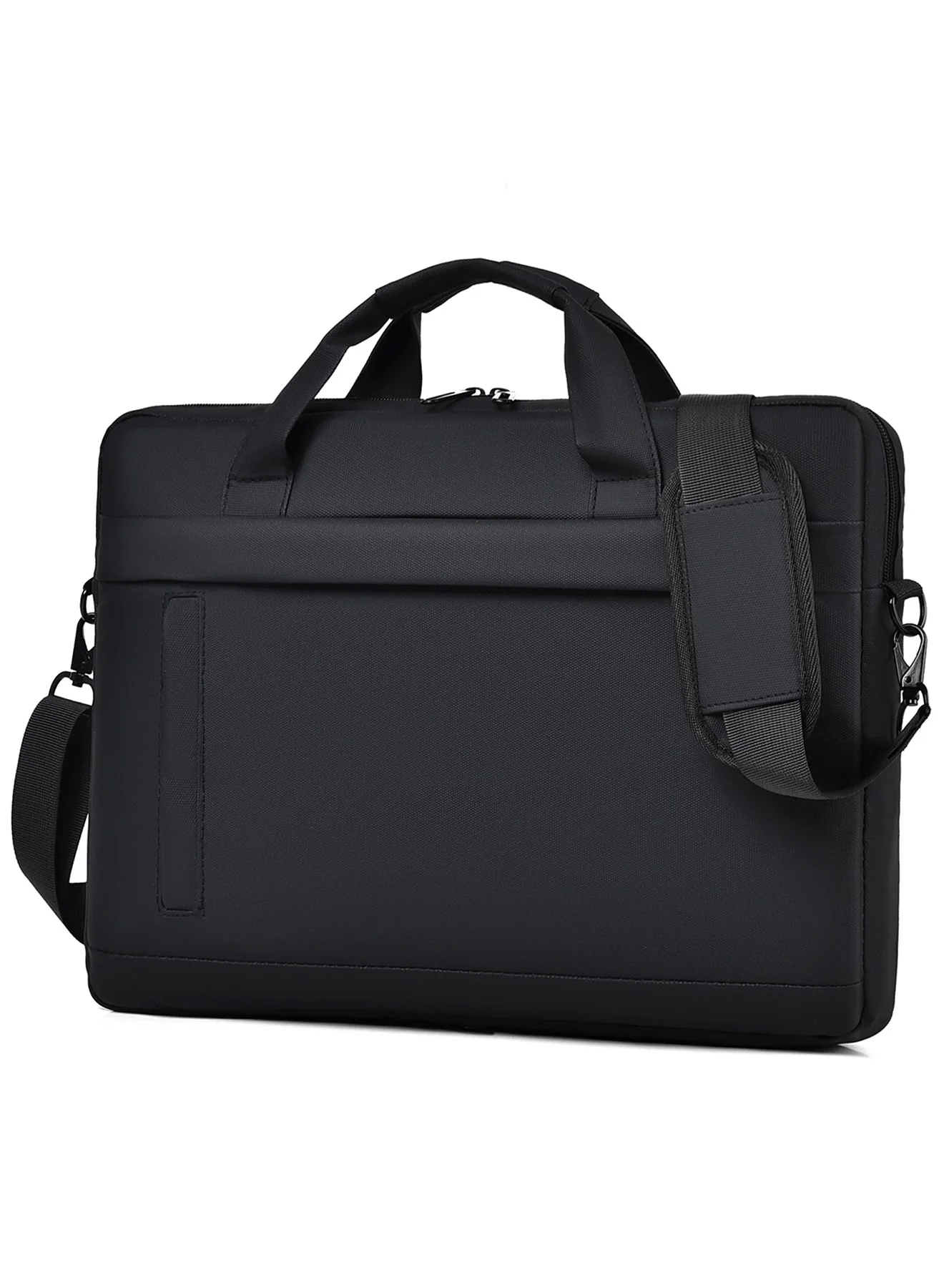 Qiccijoo Laptop Briefcase Messenger Bag for 15.6 Inch Notebooks Premium Water-Resistant Shoulder Bag for Travel and Business (Black, 15.6 Inch) y2lo3