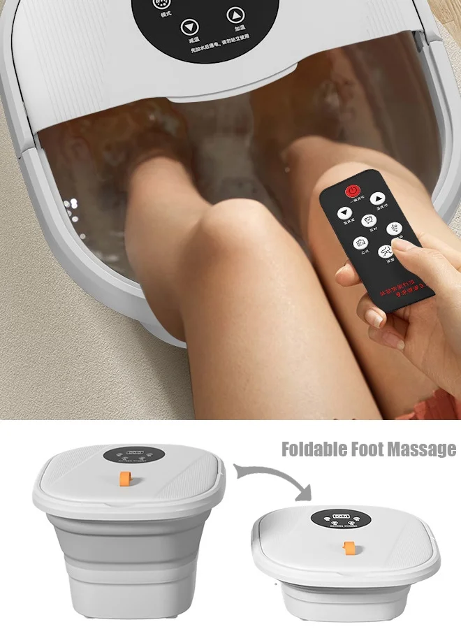 TAPIT Collapsible Foot Spa Bath with Heat and Massage (Red, 1 Unit) mgd0x