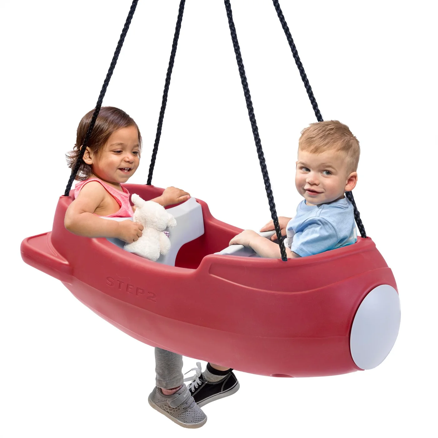 Premium Rocket Outdoor Swing for Two Kids Weather-Resistant Rope Playset Attachment (Toddler) 8ebtt