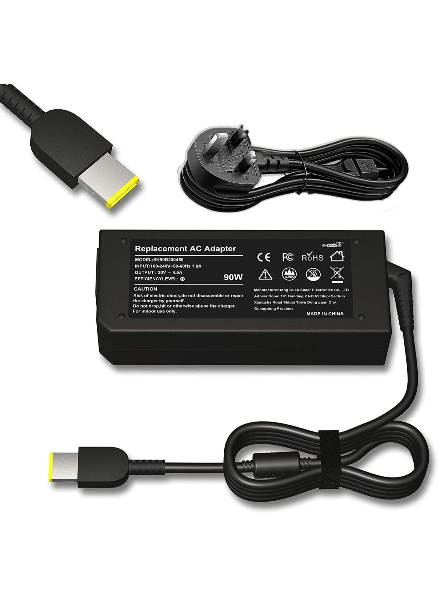 JSBazar 90W Laptop Power Adapter AC Charger (20V 4.5A) Premium Replacement for Portable Computers 0mxsp