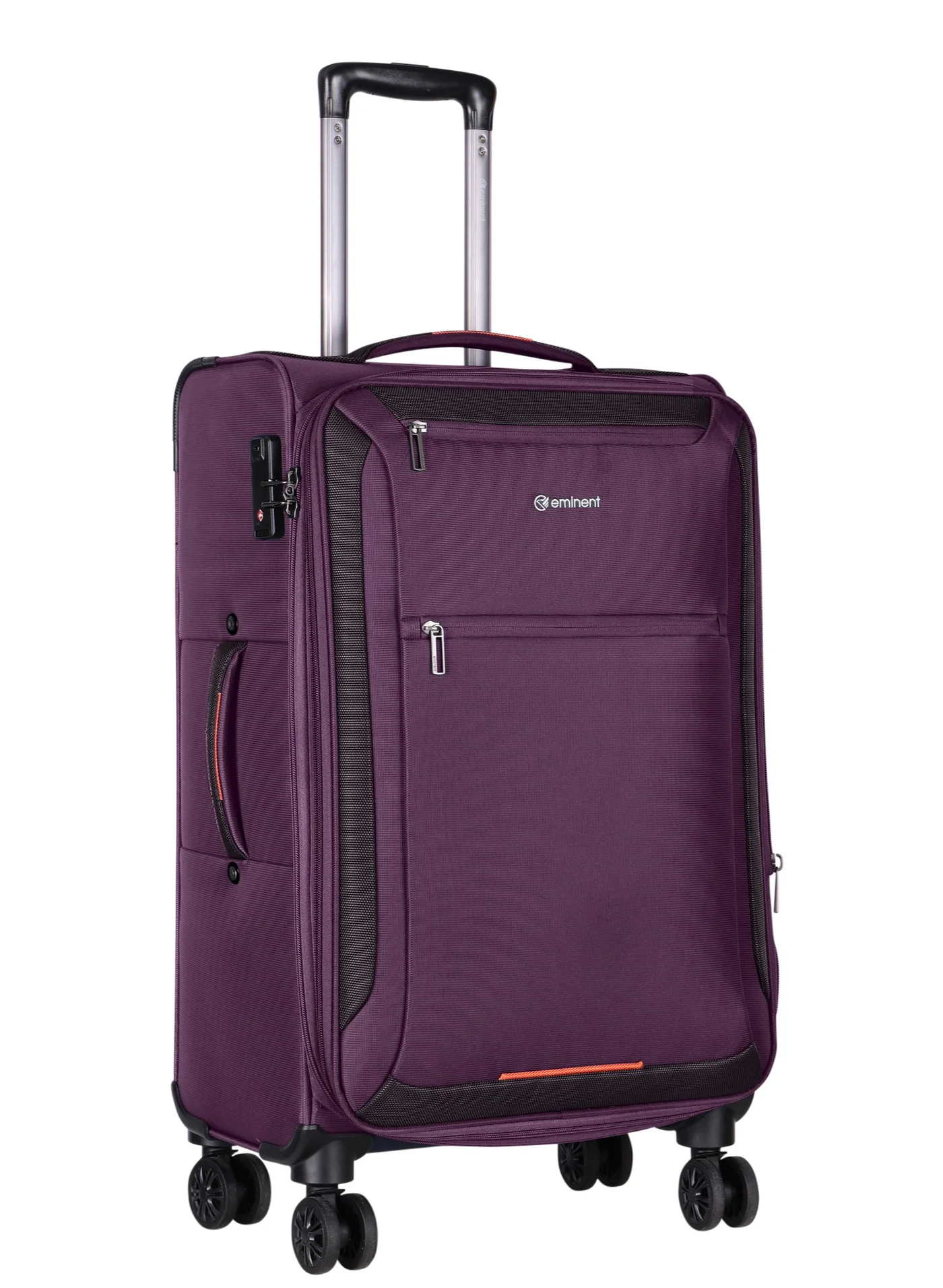 Eminent Soft Travel Trolley Bag Medium Lightweight Expandable Suitcase with 4 Spinner Wheels and TSA Lock (Purple, 65 cm) flitj