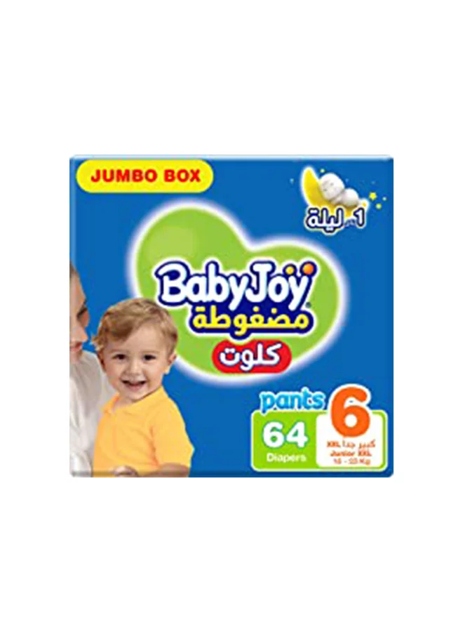 BabyJoy Compressed Culotte Pants Diapers, Junior XXL, 16-23 Kg, Premium Absorbent Training Pants (64 Count) xrb30