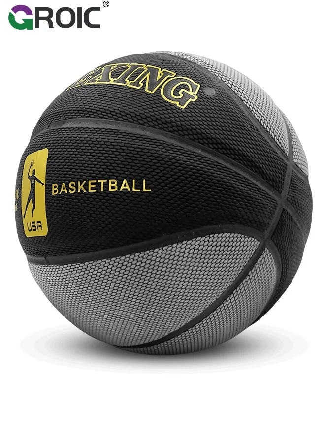 GROIC Professional Indoor Outdoor Basketball Premium PU Leather Grip (Size 7, 75 cm) i82c0