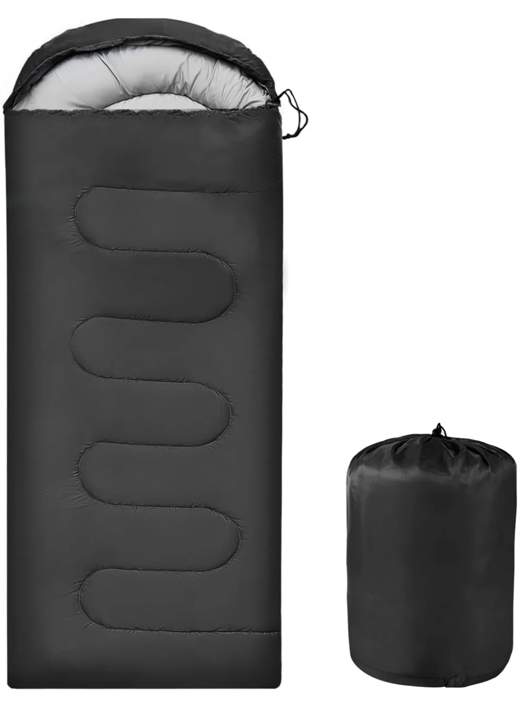 RATSAW Camping Sleeping Bag Lightweight Portable Backpacking Gear for Hiking and Travel (Black, 210 cm x 75 cm) bkln4