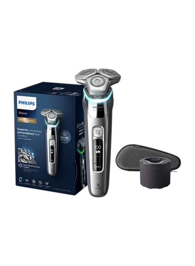 Professional Electric Shaver Wet & Dry Grooming Tool with SkinIQ Technology and Flexible Heads (Chrome Silver) wwuxc