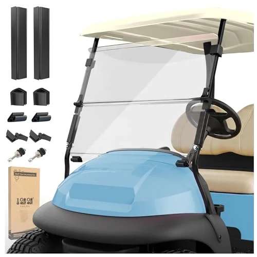 10L0L Golf Cart Fold Down Windshield for Precedent Tempo Onward Models Premium Impact Resistant Clear View (95 cm x 85 cm) gaevh