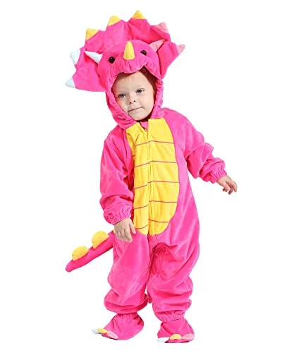 HSCTEK Dinosaur Costume for Toddlers Triceratops Animal Outfit for Halloween and Party (Green, 2T-3T) hrh9c