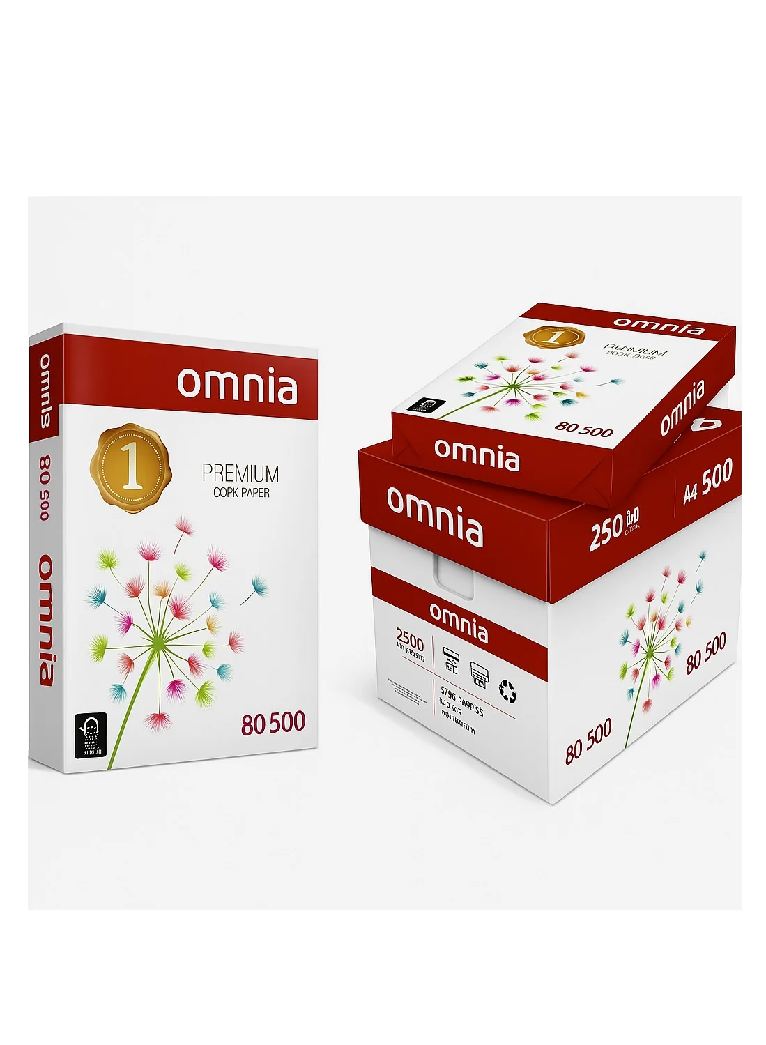 OMNIA Premium A3 Copy Paper 80gsm High-Brightness Office Printing Paper (2500 Sheets, 5 Reams) b6egi