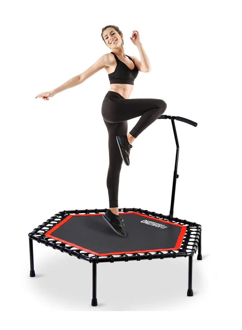 Arabest 45-inch Silent Mini Trampoline with Adjustable Handle Bar Bungee Rebounder Fitness Cardio Trainer (114 cm) 6wpwl