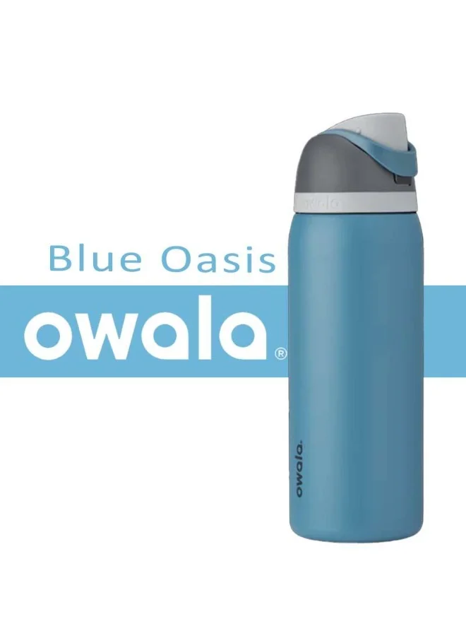 Premium Insulated Stainless Steel Sports Water Bottle with Straw and Leak-Proof Lid (Blue, 950 mL) d30ip