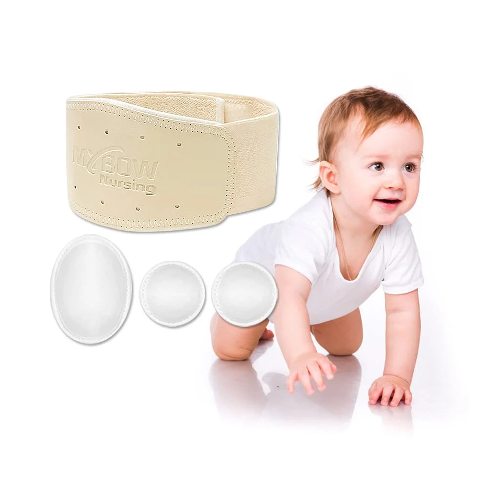 Mybow Umbilical Hernia Belt for Infants Adjustable Abdominal Navel Support Band (Medium) 1zrh5