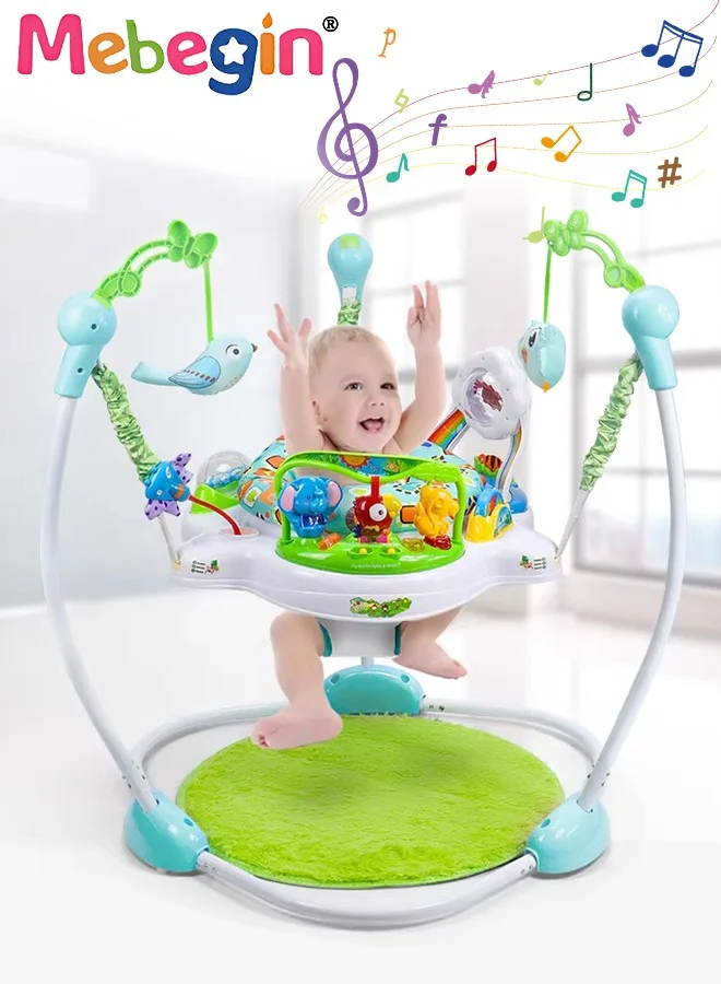MEBEGIN Multifunctional Baby Activity Center with Music and Animal Pendants (Adjustable Height, 360 Degree Rotating Seat) s0t2y
