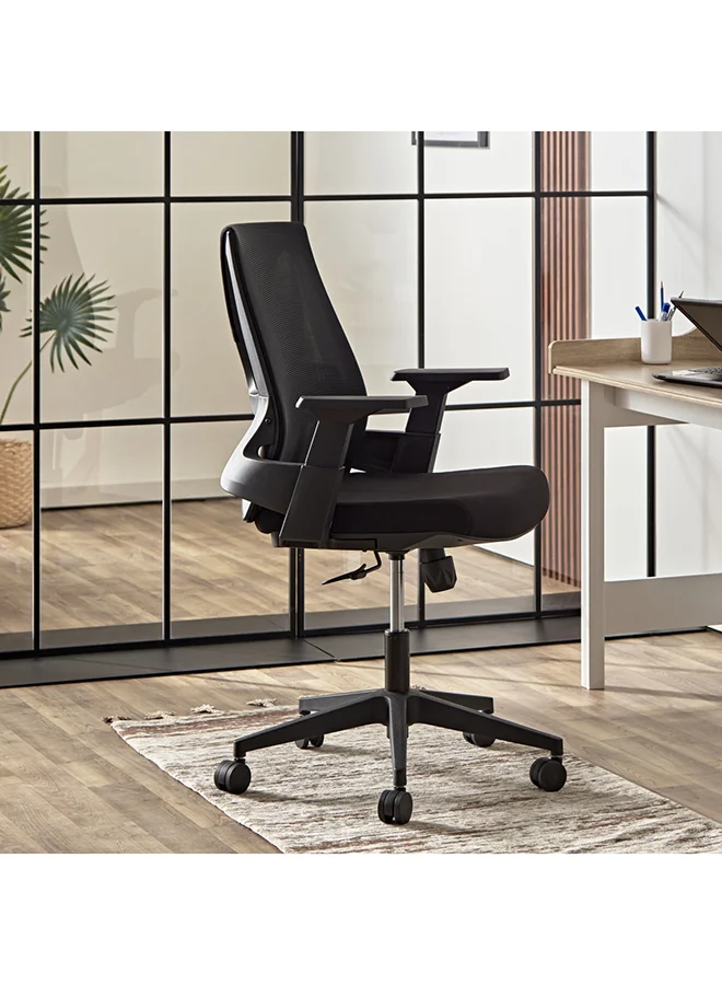 Home Box Genoa Medium Back Office Chair (Ergonomic Task Seating, 52x60x115 cm) syxew