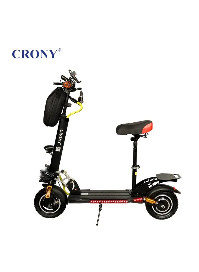 Crony V10+Pro Electric Scooter 1500W High-Performance All-Terrain Commuter with Dual Suspension and Hydraulic Disc Brakes (10-inch Tires, 48V/13Ah) i1ctx