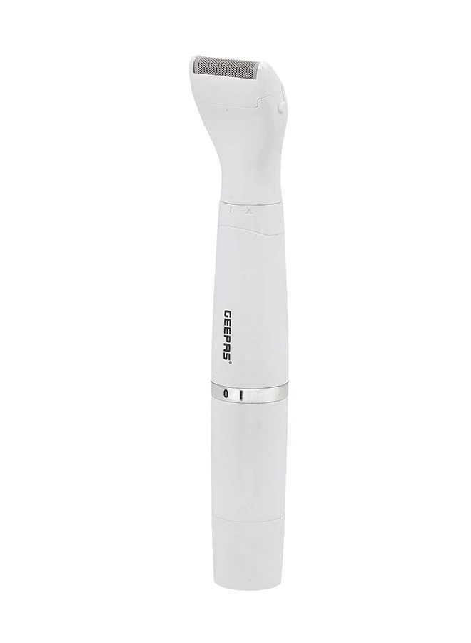 Geepas 4-in-1 Rechargeable Ladies Grooming Set, Professional Hair Trimmer and Eyebrow Shaper with Stainless Steel Blades (White) zlhjf