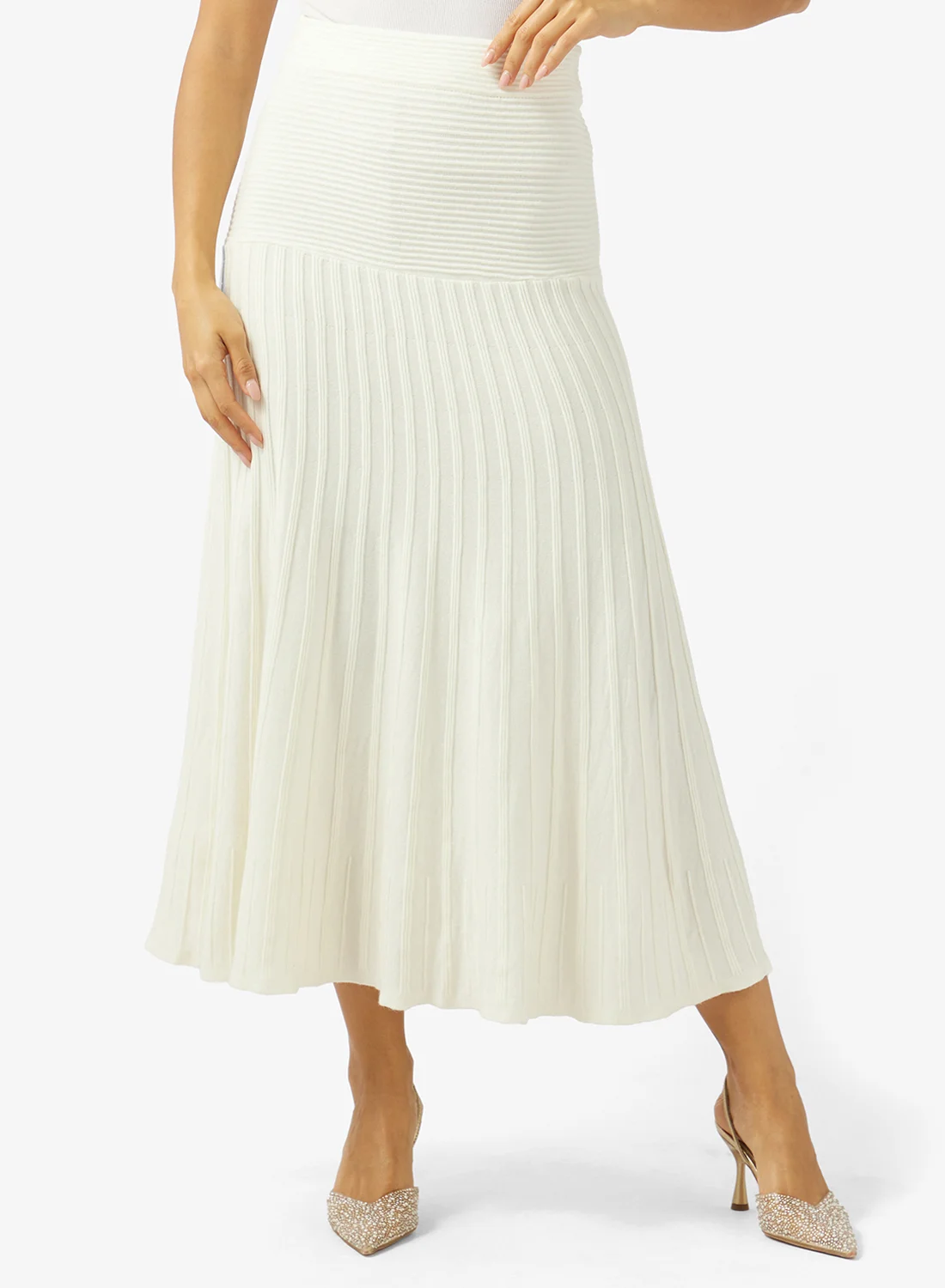 Khizana Textured Skirt Premium A-Line Midi Skirt for Women (One Size) trd9n