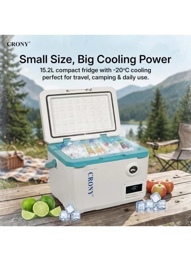 CRONY Portable Car Refrigerator 20L Dual AC/DC Power Cooler for Road Trips and Camping (20L) dw94q
