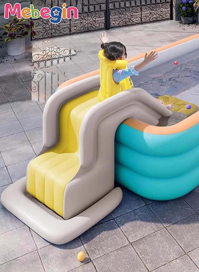 MEBEGIN Inflatable Swimming Pool Water Slide with Step-in Design, Durable PVC Water Play Toy for Kids (150 cm x 80 cm) t32tm