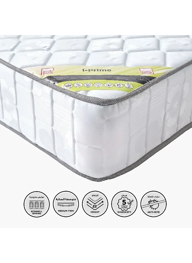 Home Box i-Prime Single Bonnell Spring Mattress (90x190x22 cm) Premium Supportive Foam Bedding for Bedroom lnc1v