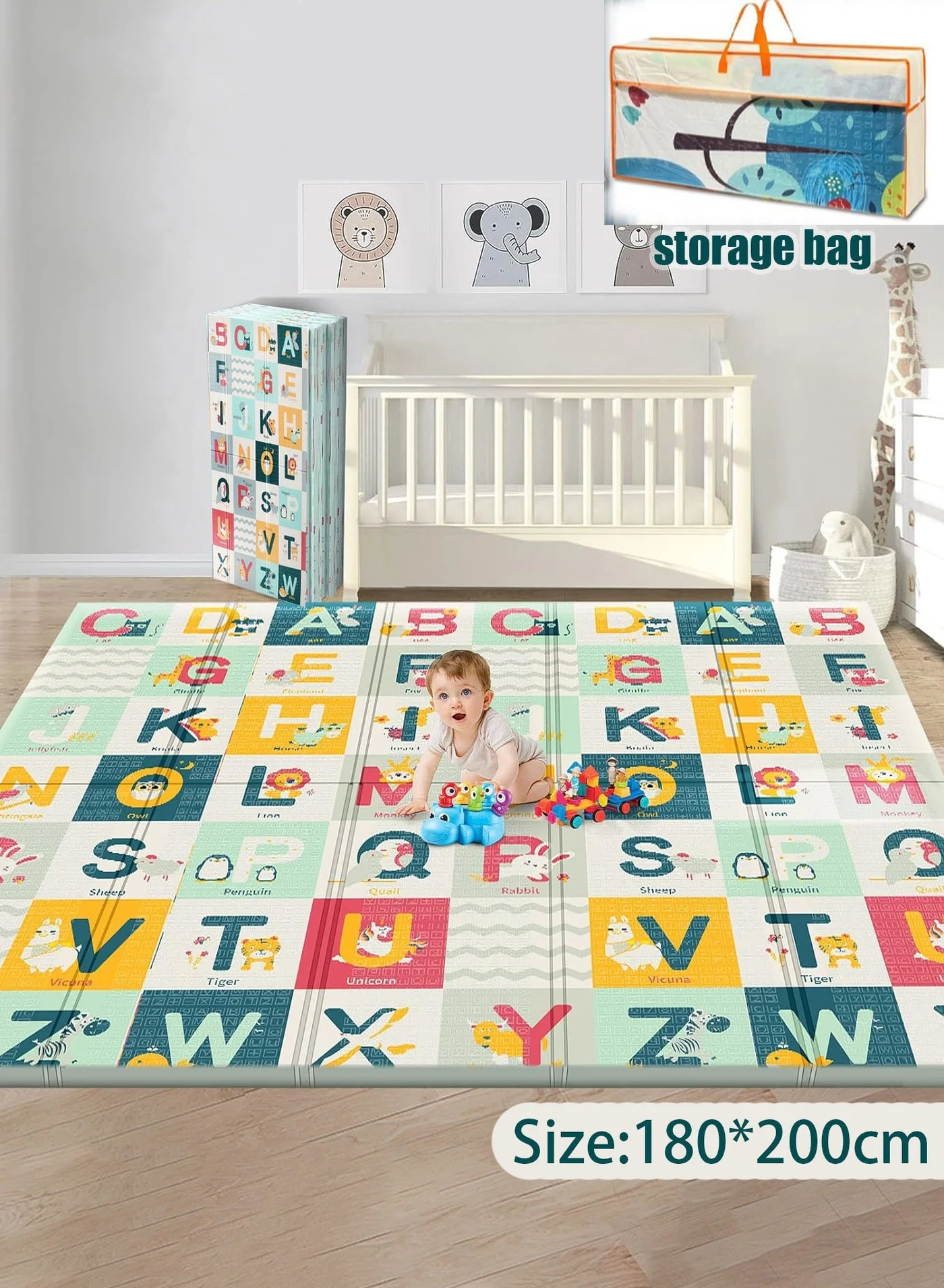 MissTiara Baby Crawling Mat Premium Non-Toxic Floor Play Mat (Double-Sided Waterproof, 180x200x1 cm) a7opp