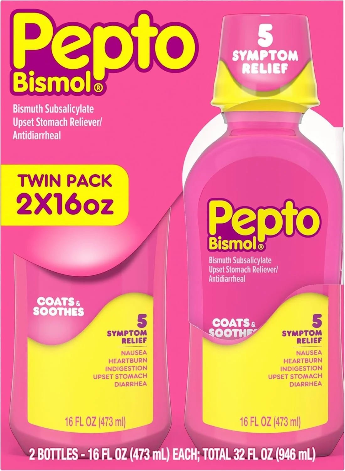Pepto Bismol Regular Strength Digestive Relief Liquid (946 mL, 2 Pack) isfak