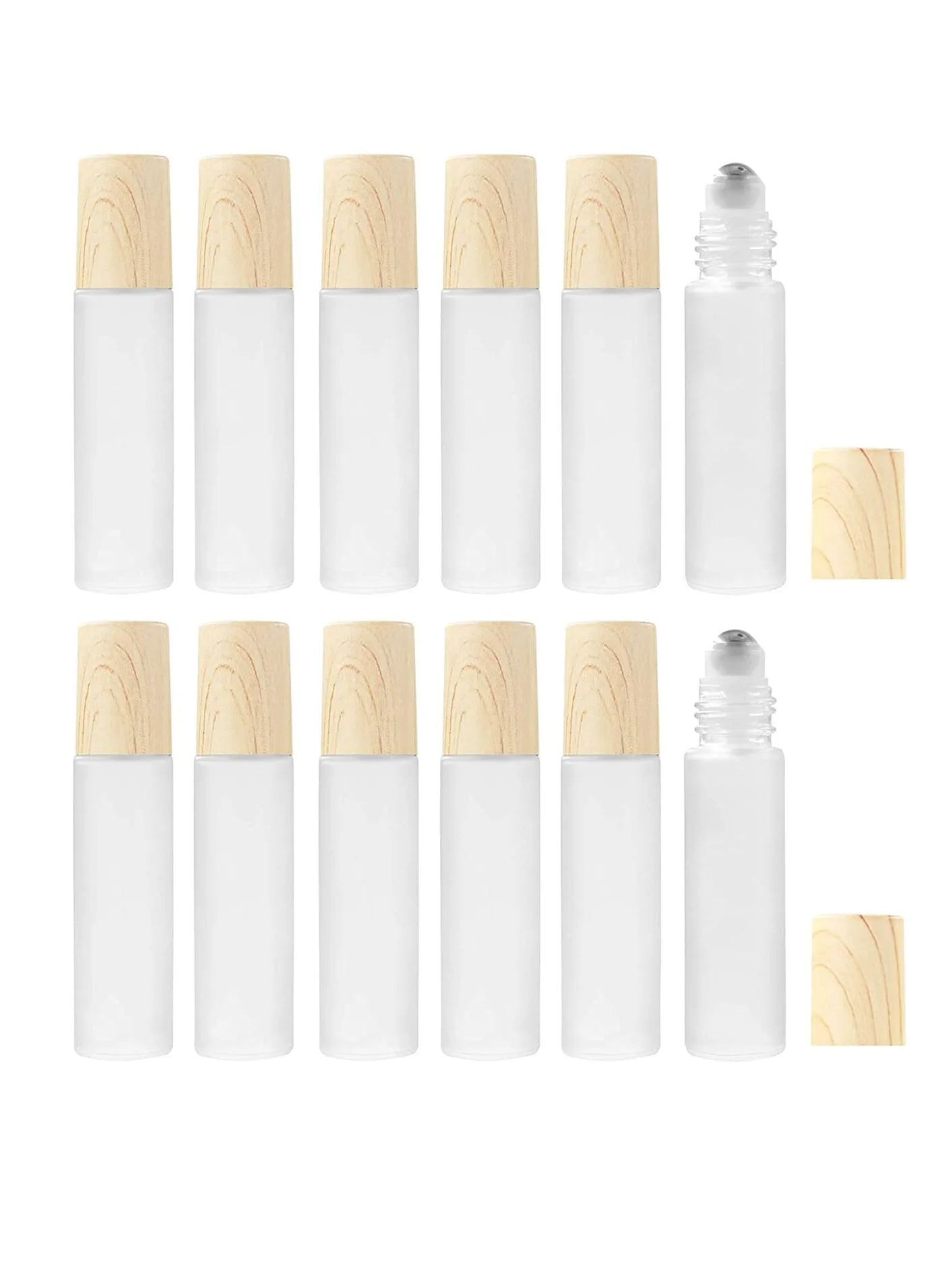 SYOSI Essential Oil Roller Glass Vials with Stainless Steel Balls (Clear, 12 Pack, 10 mL) 5kw63