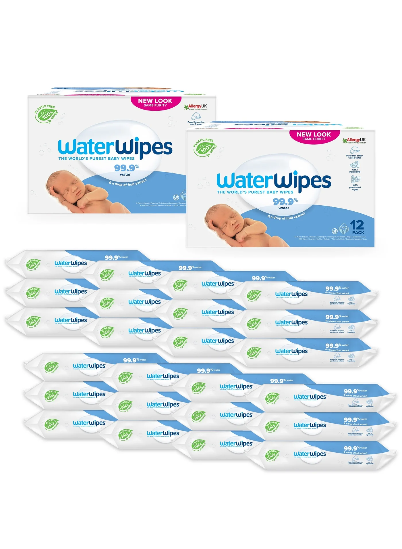 Premium Sensitive Baby Wipes for Newborns, Gentle 99.9% Water Based Formula, Unscented (24 Packs, 1440 Count) 8fycw