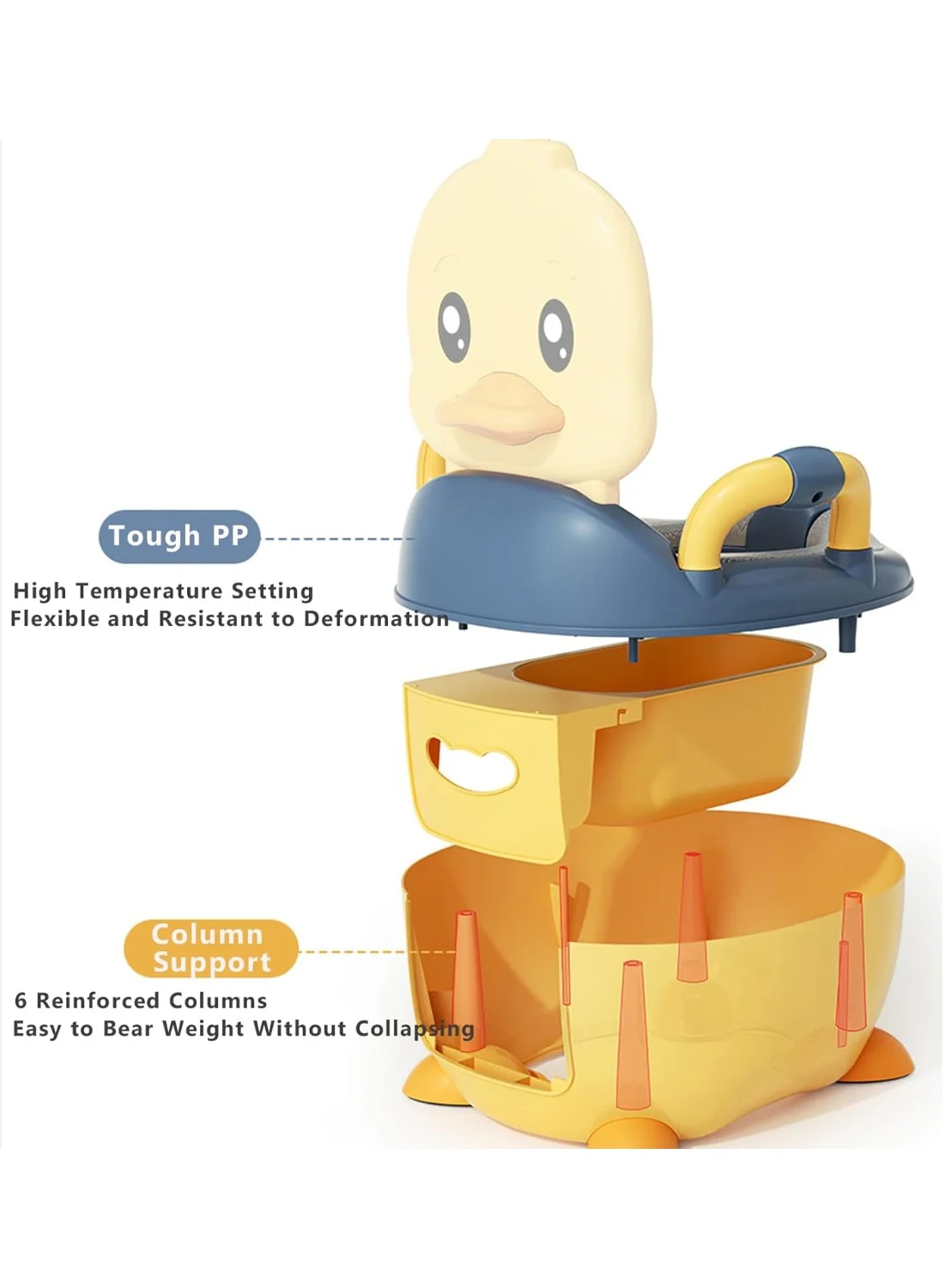 M.A&F's Realistic Potty Training Toilet for Toddlers with Soft Seat and Lid (Yellow, 100-Piece Cleaning Bag Set) jl9b6